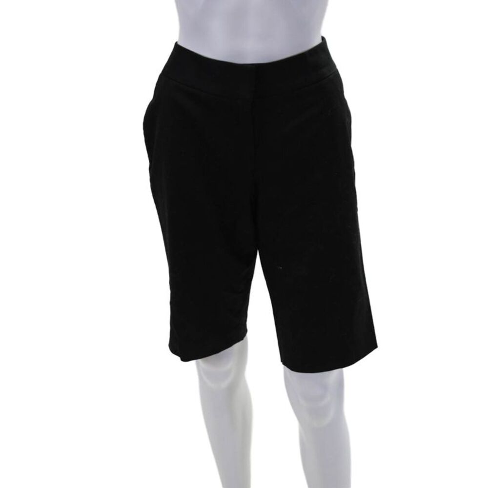 Halogen Womens Taylor Fit Tailored Zip Fly Slim Fit Dress Shorts Black Size 6